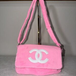 Chanel Pink Plush Shoulder Bag